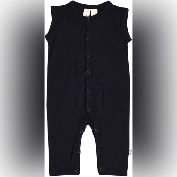 Kyte BABY Other - Kyte Baby Sleeveless Black Romper Size 12-18 Months Bamboo With Snap Closure